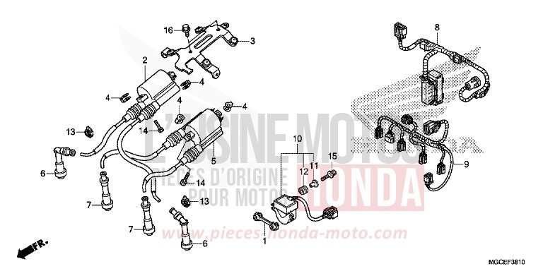 SUB HARNESS/IGNITION COIL for CB1100 ABS GRAPHITE BLACK (NHB01) from 2014